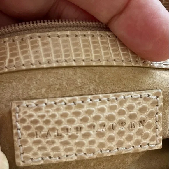 Authentic Vintage Ralph Lauren Collection lizard Skin Chain Handle Handbag - Picture 10 of 16